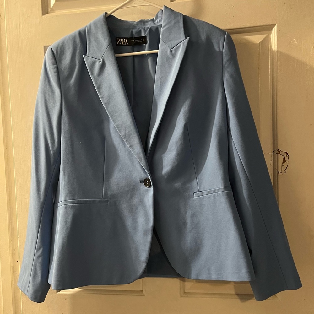 Zara Sky Blue Tailored Blazer